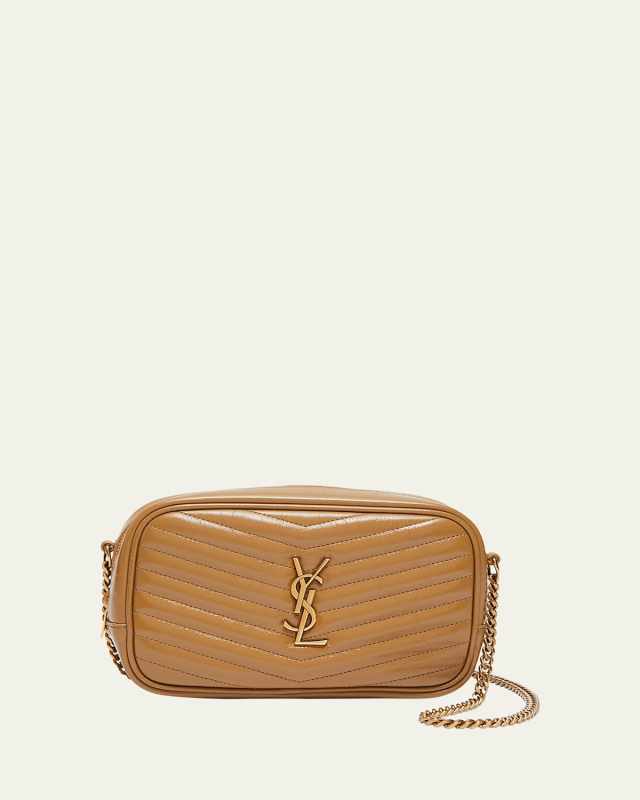 Lou Mini YSL Camera Bag in Smooth Quilted Leather